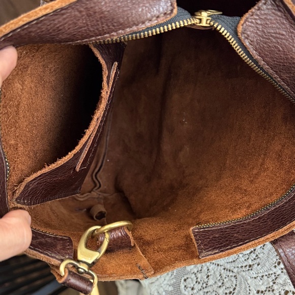 Portland leather goods, crossbody full tote, cold brew. - Picture 12 of 15